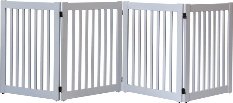 Amish Handcrafted 4 Panel Accordion Pet Gate Pumice Grey