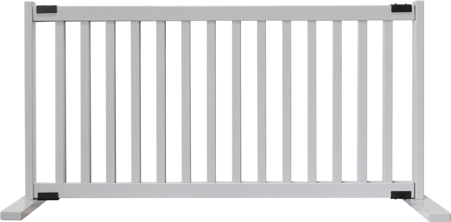 Amish Handcrafted 20" Tall Freestanding Pet Gate Large Pumice Grey