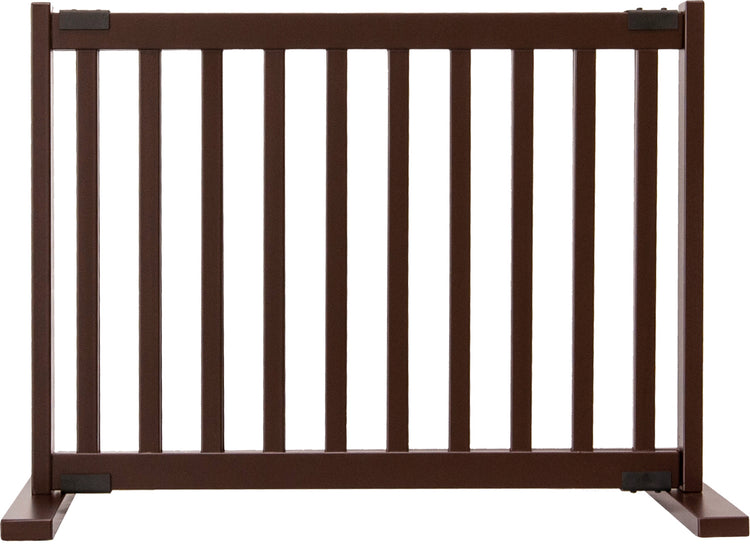 Amish Handcrafted 20" Tall Freestanding Pet Gate Mahogany