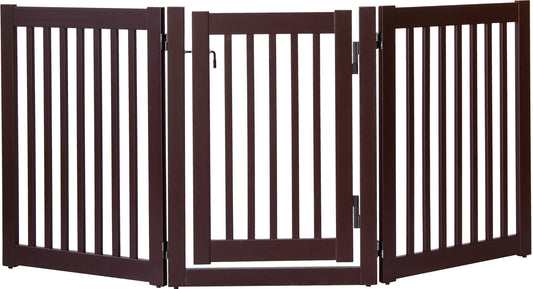 Amish Handcrafted 3 Panel Dog Gate w/Door Mahogany