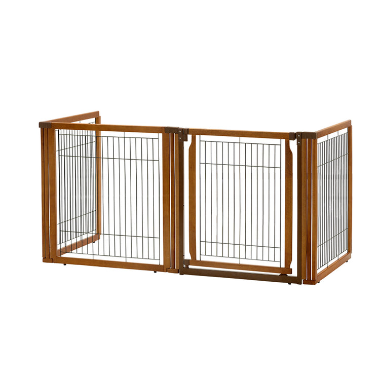 4 Panel Convertible Pet Gate Hardwood
