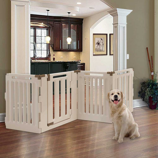 4 panel dog playpen and gate with door