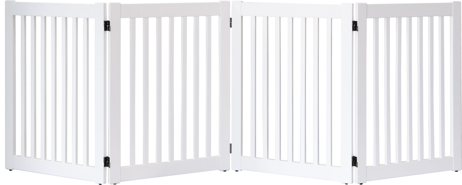Amish Handcrafted White 4 Panel Accordion Dog Gate White