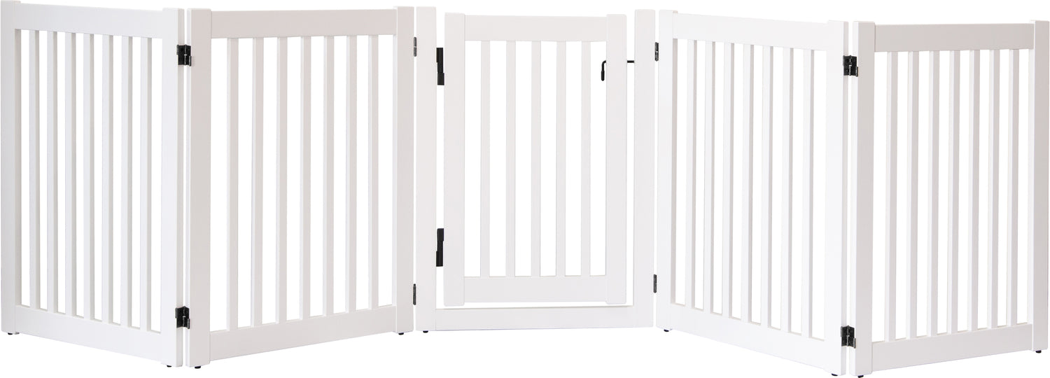 Amish Handcrafted 5 Panel Accordion Pet Gate w/Door White