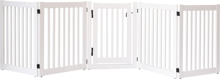 Amish Handcrafted 5 Panel Accordion Pet Gate w/Door White