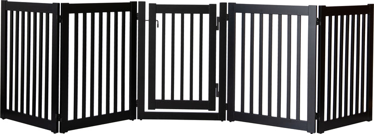 Amish Handcrafted 5 Panel Accordion Pet Gate w/Door Black