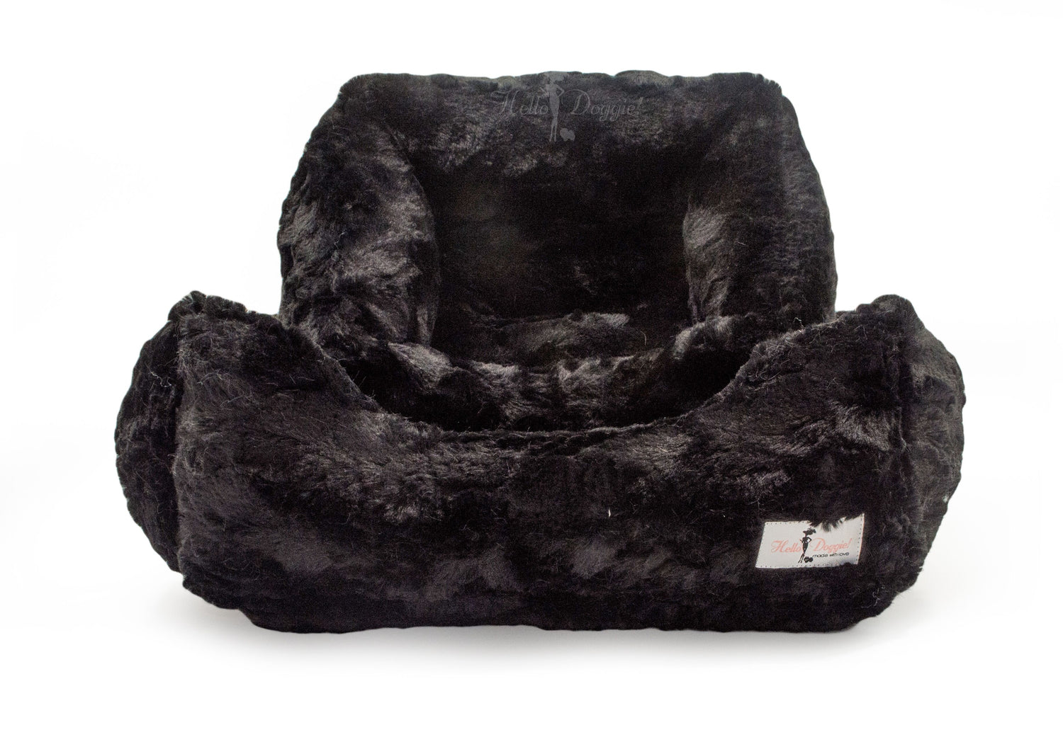 luxury soft dog bed black color