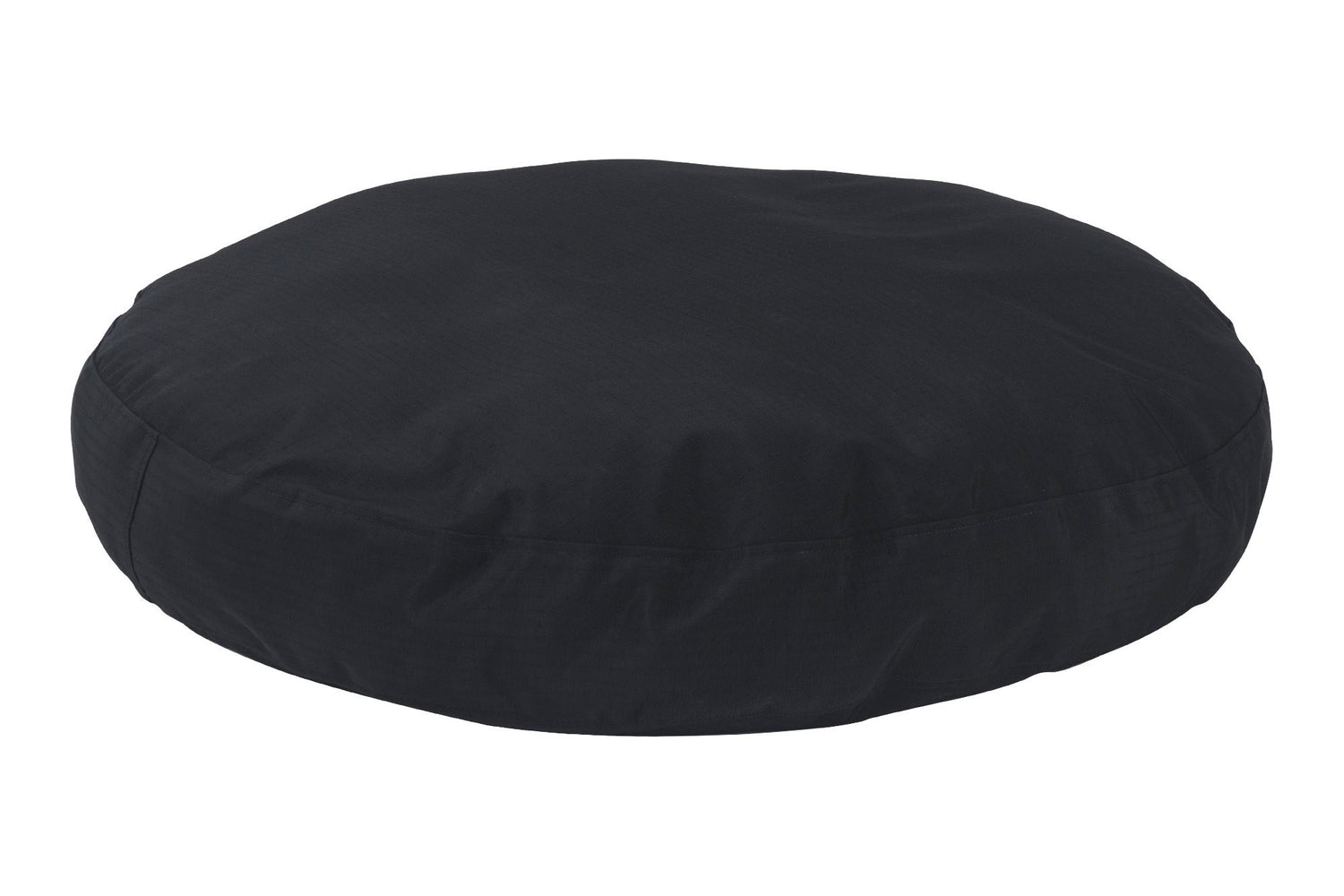 chew-resistant round dog bed black