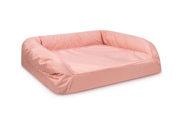 chew resistant durable tough orthopedic dog bed pink