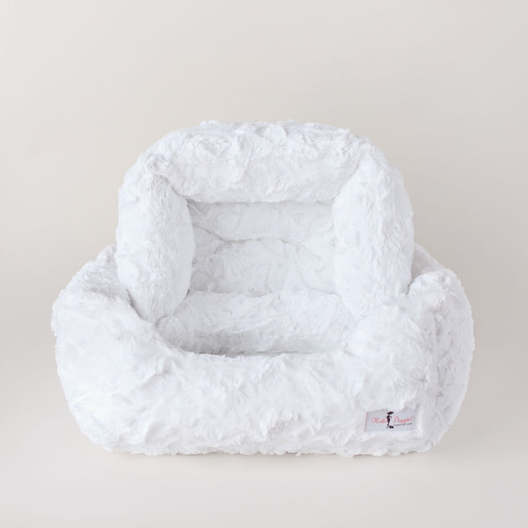 luxury soft dog bed white heaven color