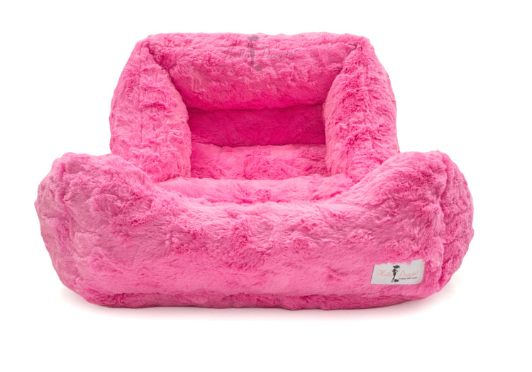 luxury soft dog bed fuchsia color