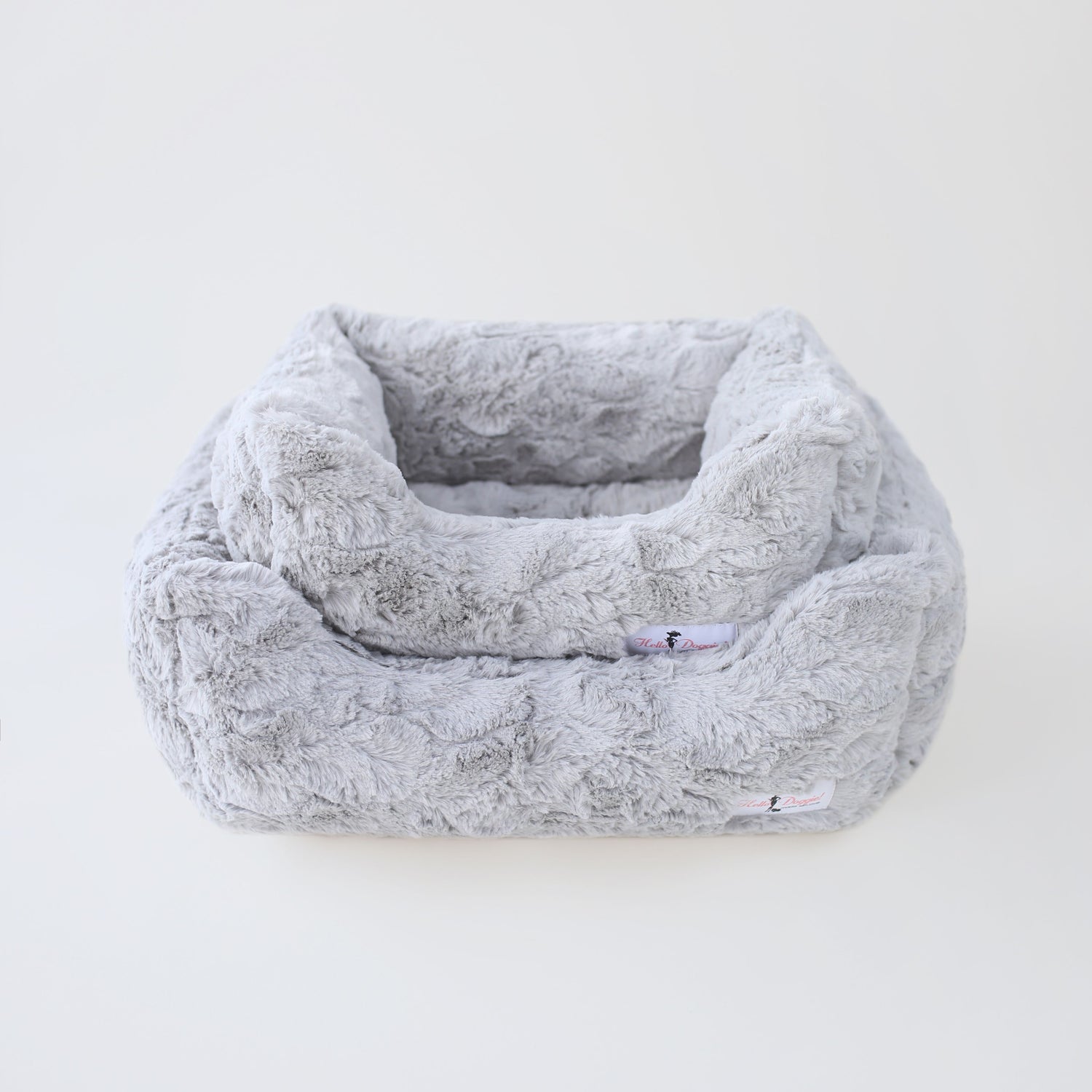 luxury soft dog bed silver color