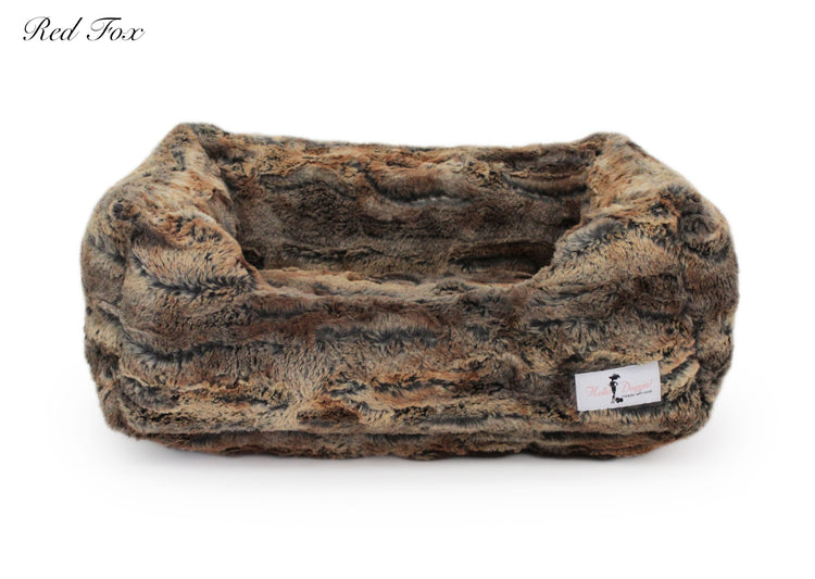 Red fox luxury dog bed for small dogs