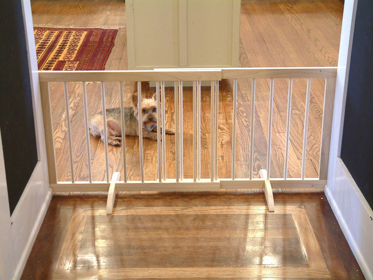 step over dog gate in natural wood
