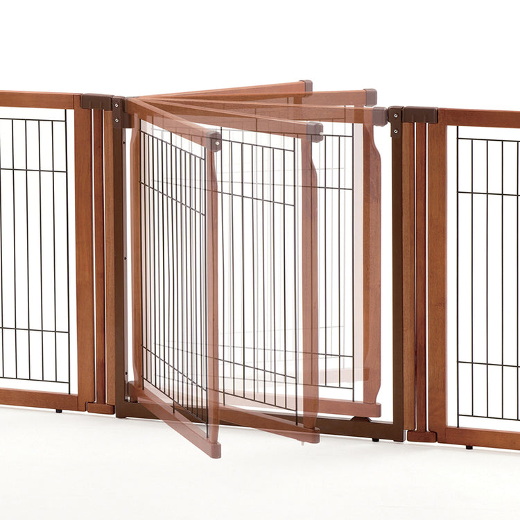 4 Panel Convertible Pet Gate Hardwood